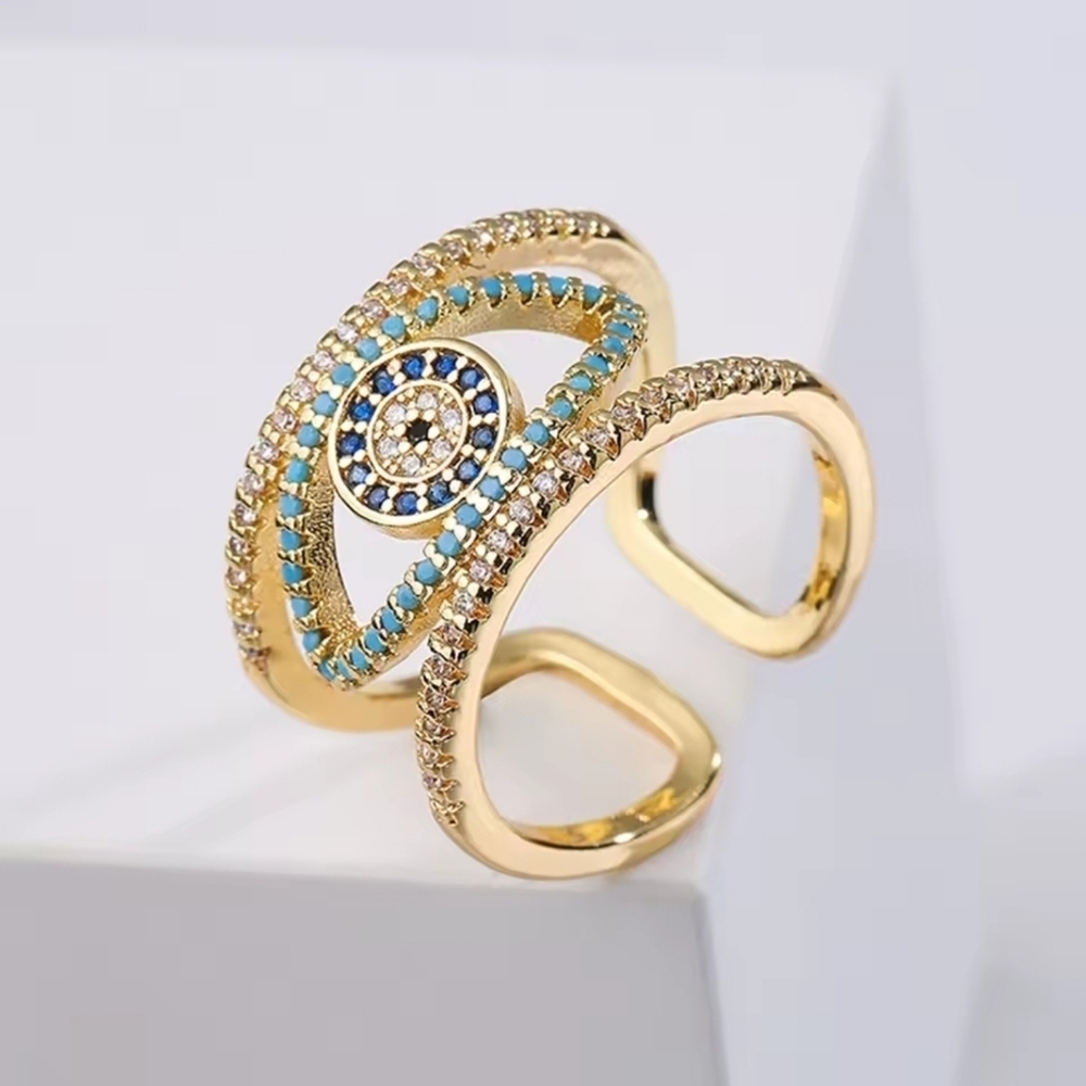 Elegant Gold and Blue Women's Ring